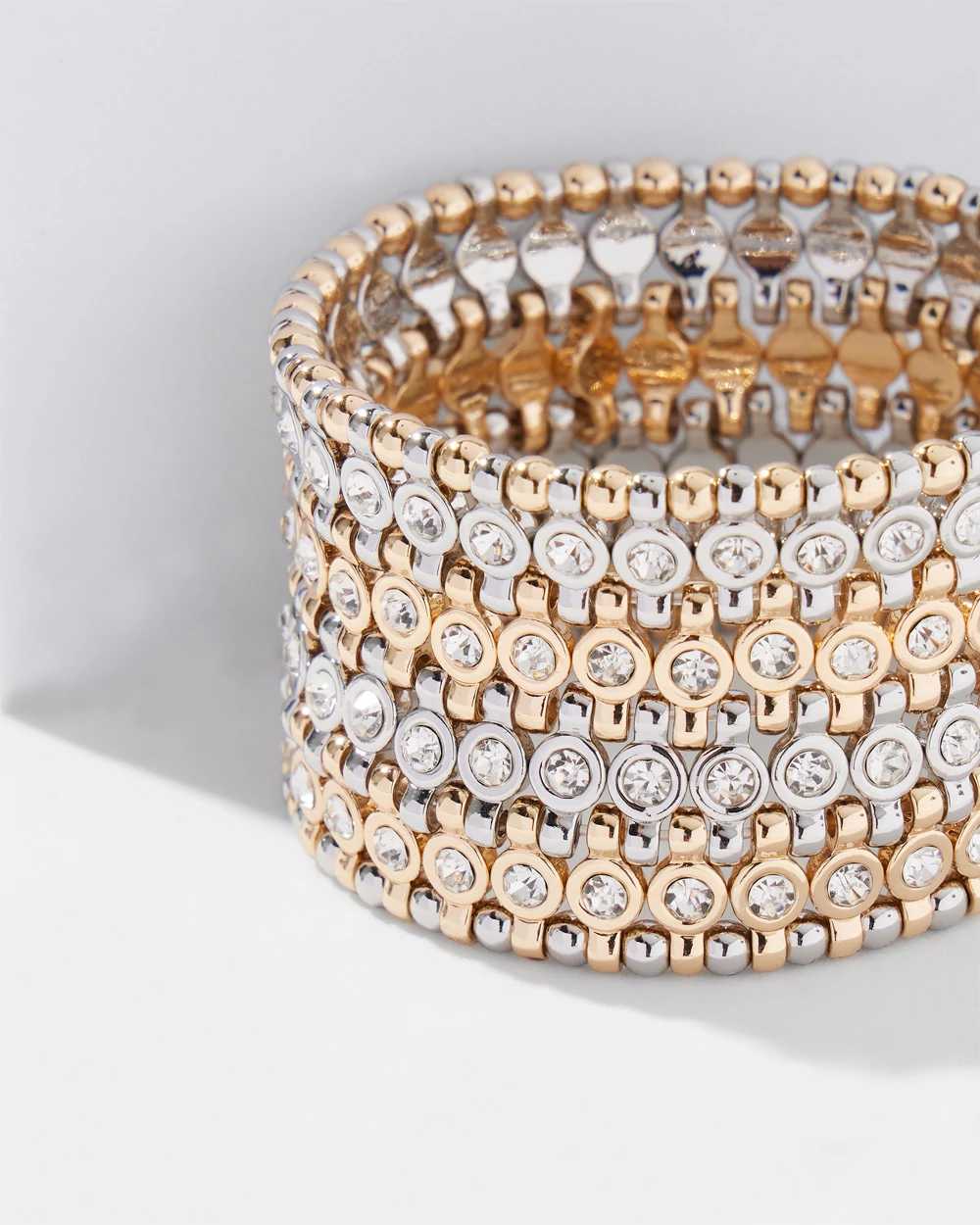 Pav Accent Wide Stretch Bracelet White House Black Market